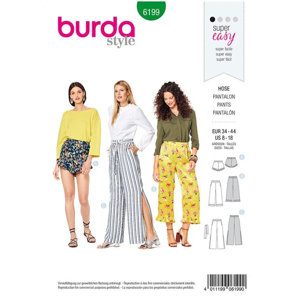BURDA - 6199 Trousers/Pants – Short