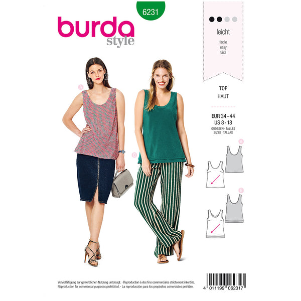 BURDA - 6231 Top with Rounded Neckline