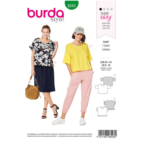 BURDA - 6243 Top with Round Neckline