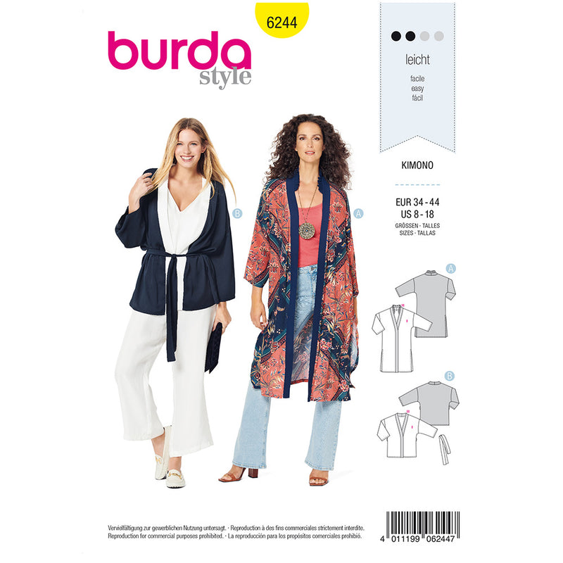 BURDA - 6244 Kimono Coat/Jacket – Fabricville