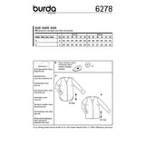 BURDA - 6278 Blouse with Back Yoke - V-Neckline - Front Side Pleat
