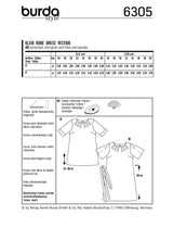BURDA - 6305 Top and Dress – Pleats at Neckline – A-Line