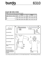 BURDA - 6310 Shirt Dress – Hooded Dress – Drawstring Casing