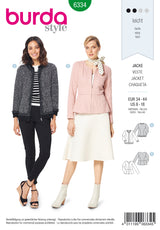 BURDA - 6334 Blouson – veste à basque et fermeture à glissière