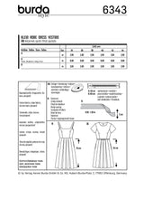 BURDA - 6343 Robe avec jupe plissée – robe à bretelles