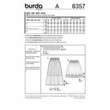 BURDA 6357 - Gathered Skirt with Elastic Waistband