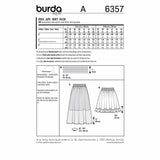 BURDA 6357 - Jupe froncée avec une ceinture élastiquée