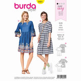 BURDA - 6401 Robe juvénile - jupe froncée - manches amples