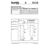 BURDA - 6418 Robe fourreau - encolure ronde - coutures de découpe