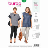 BURDA - 6445 Tee-shirt - épaules débordantes - encolure ronde