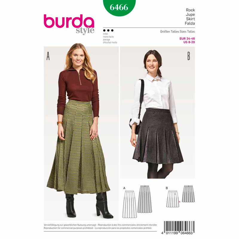 BURDA - 6466 Ladies Skirt