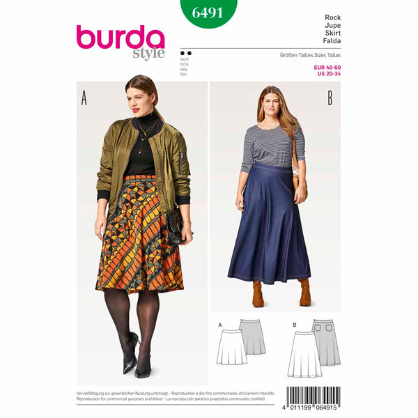 BURDA - 6491 Jupe pour femmes - grande taille