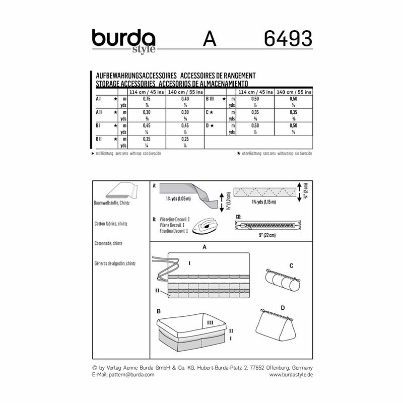BURDA - 6493 Accessoires - tricoter