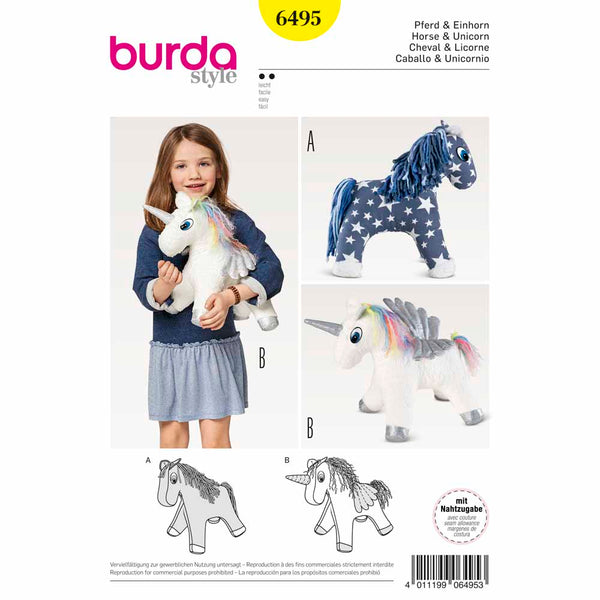 BURDA - 6495 Accessoires - cheval/licorne