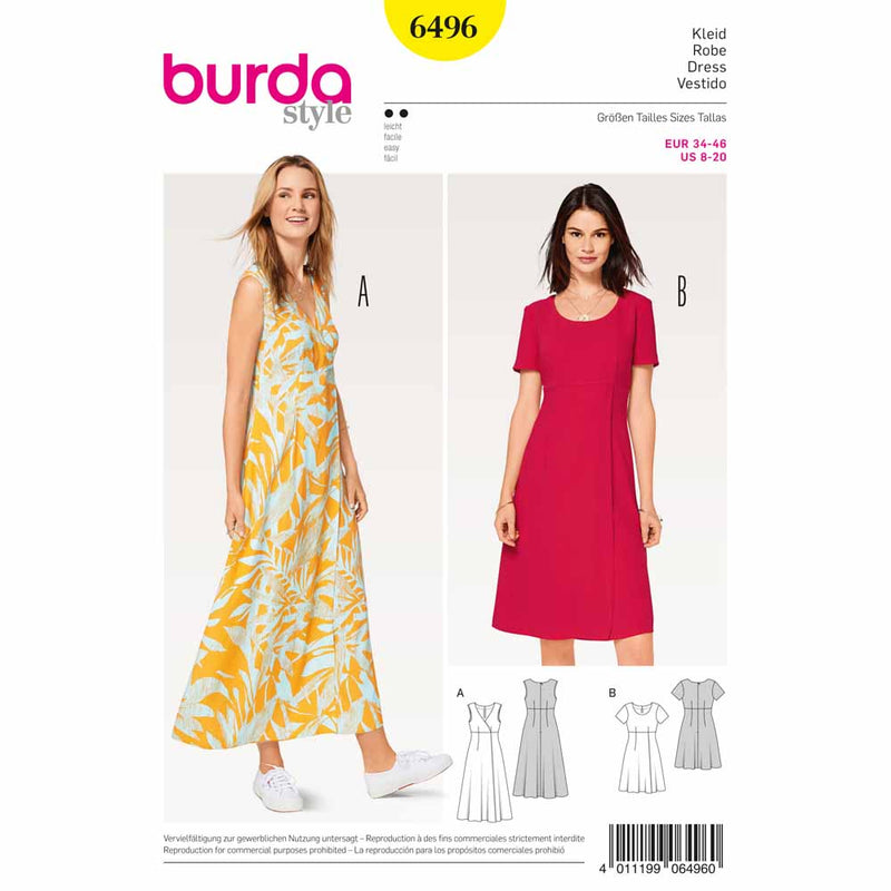 BURDA - 6496 Ladies Dress