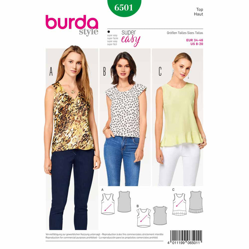 BURDA - 6501 Ladies Top