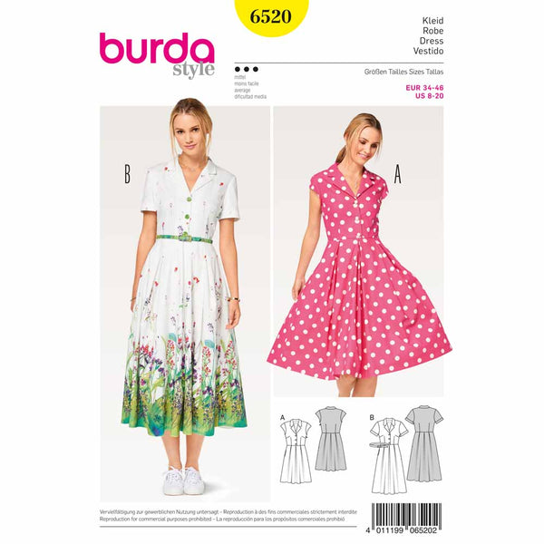 BURDA - 6520 Dames top & robe
