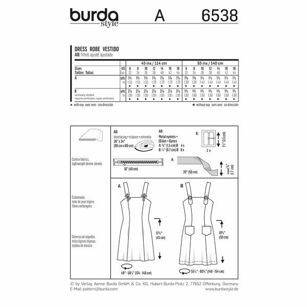 BURDA - 6538 Dames robe