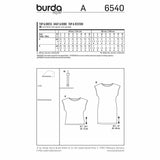 BURDA - 6540 Dames top & robe