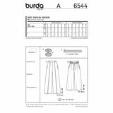 BURDA - 6544 Pantalons pour femmes