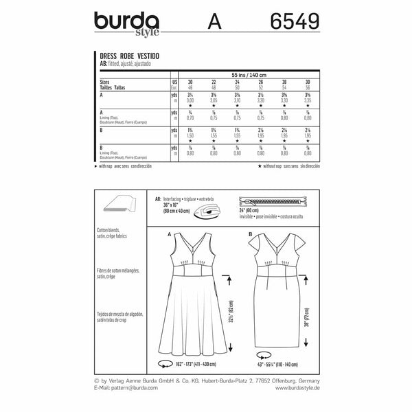BURDA - 6549 Dames robe