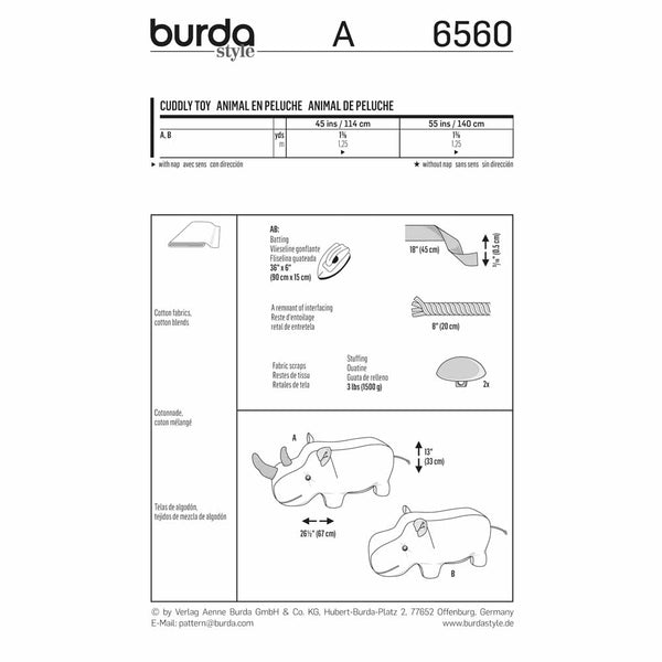 BURDA - 6560 Peluches