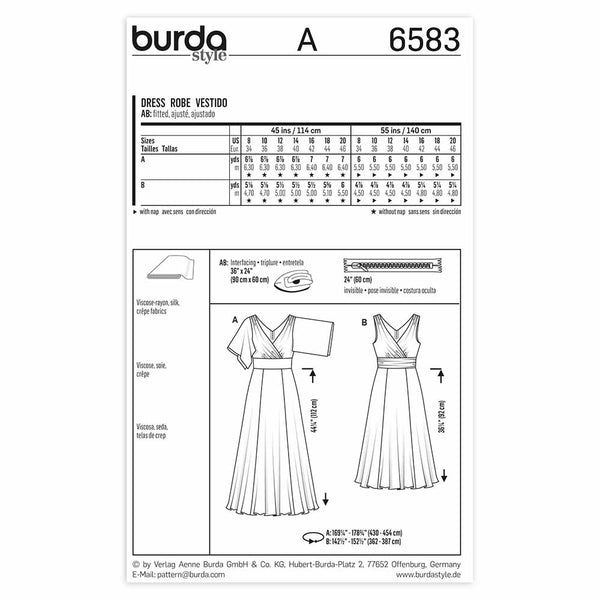 BURDA - 6583 Robe pour femmes