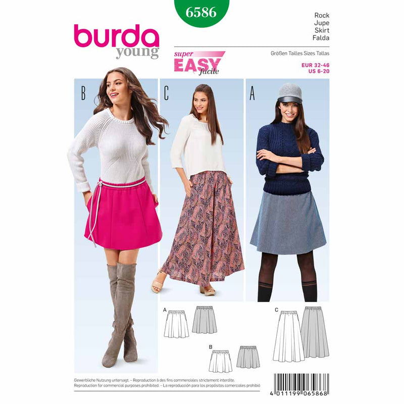 BURDA - 6586 Ladies Skirt