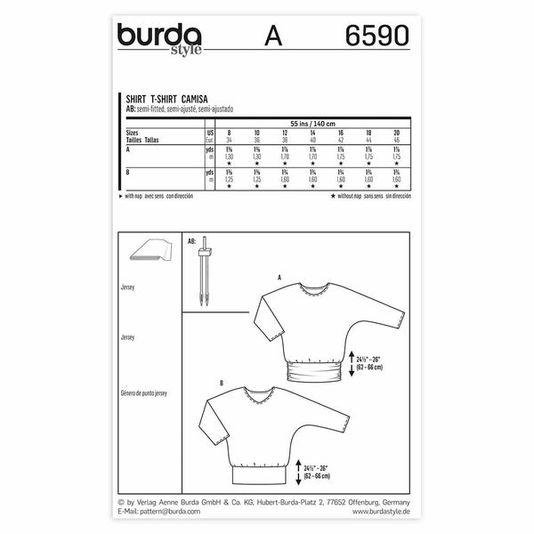 BURDA - 6590 Ladies T-Shirt