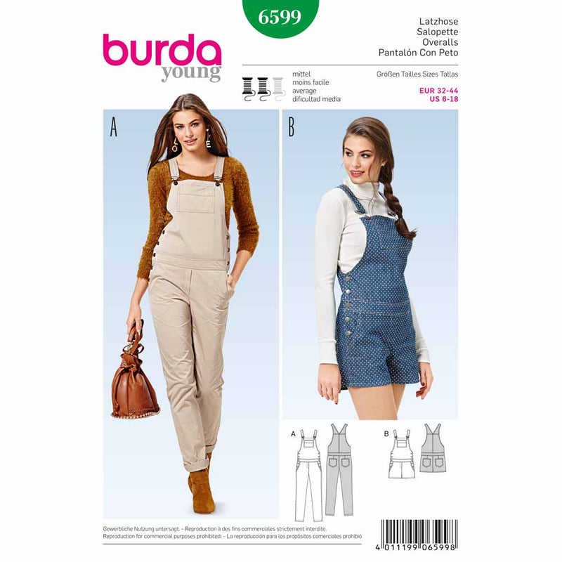 BURDA - 6599 Ladies Overalls