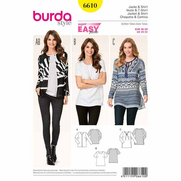 BURDA - 6610 Ladies Jacket & Shirt