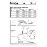 BURDA - 6610 Robe/haute pour femmes