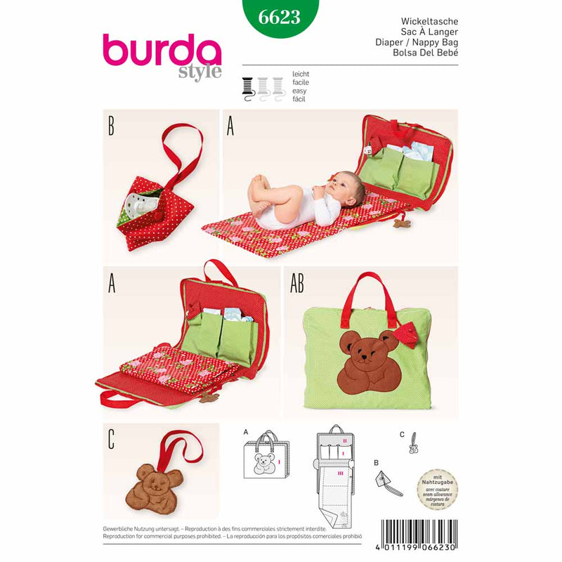 BURDA - 6623 Accessories Diaper Bag