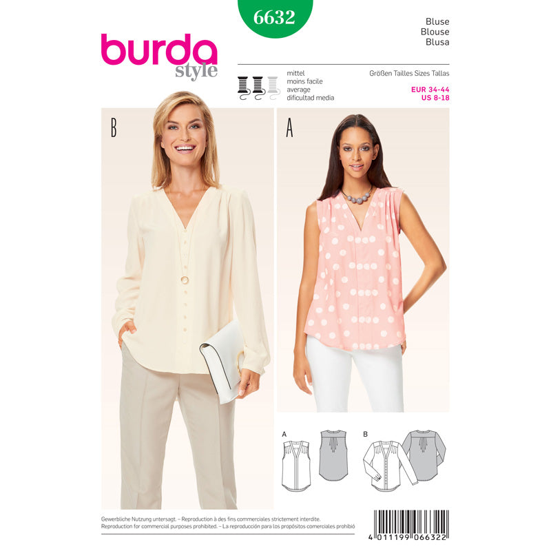 BURDA - 6632 Blouse pour femmes