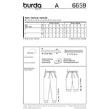 BURDA - 6659 Pantalons pour femmes