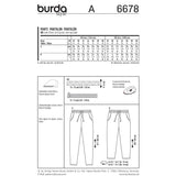 BURDA - 6678 Pantalons pour femmes