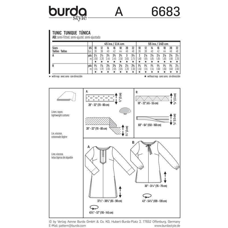 BURDA - 6683 Haut pour femmes