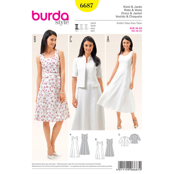BURDA - 6687 Robe/veste pour femmes