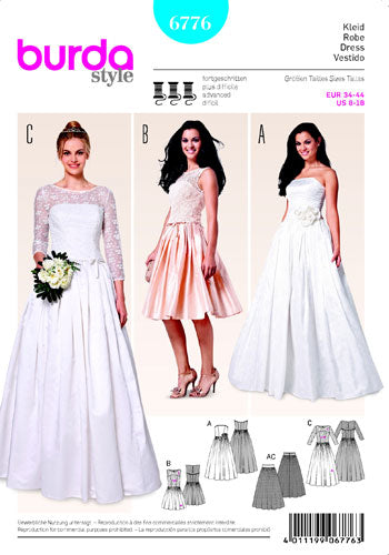 BURDA 6776 Ladies Dress-Wedding