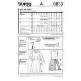 BURDA - 6833 Ladies Dress