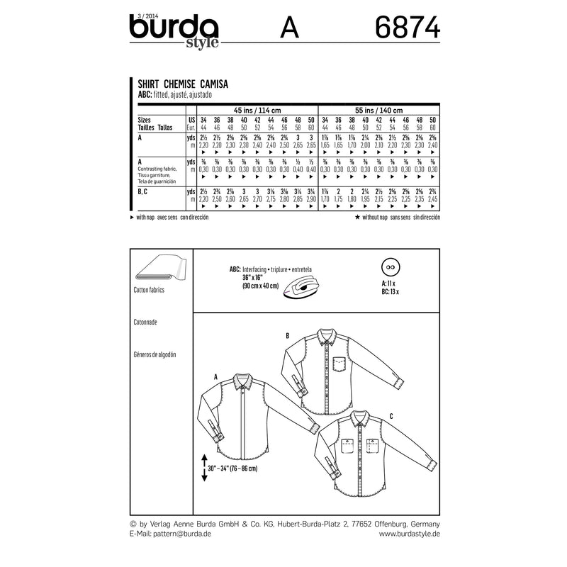 BURDA - 6874 Mens Top