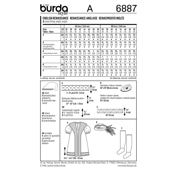 BURDA - 6887 Costume historique homme
