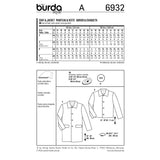 BURDA - 6932 Manteau et veste - homme