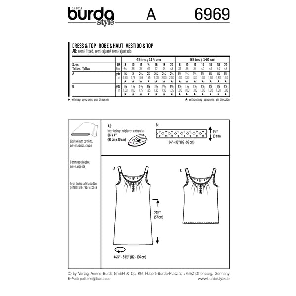 BURDA - 6969 Robe et top - femme