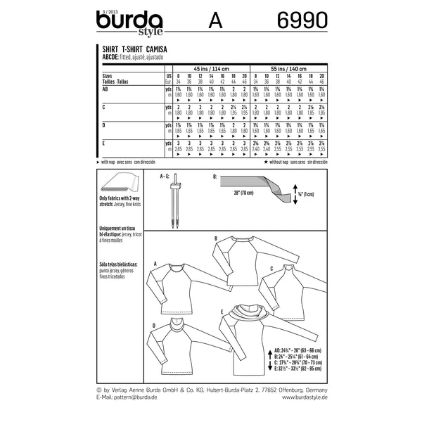 BURDA - 6990 T-shirt - femme