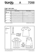 BURDA - 7098 T-shirt - femme