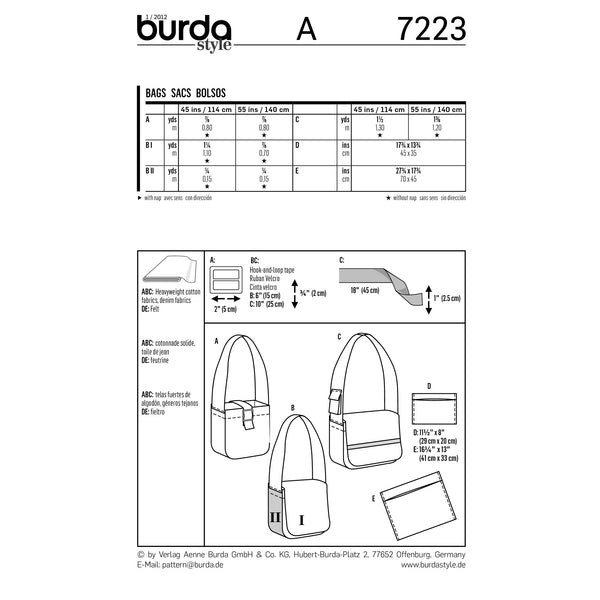 BURDA - 7223 Sacs