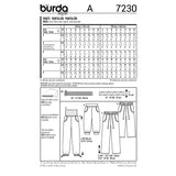 BURDA - 7230 Pantalons- femme