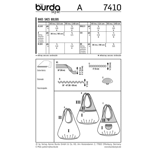 BURDA - 7410 Accessory Bags