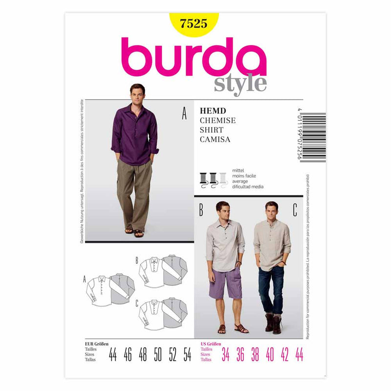 BURDA - 7525 Mens Shirt